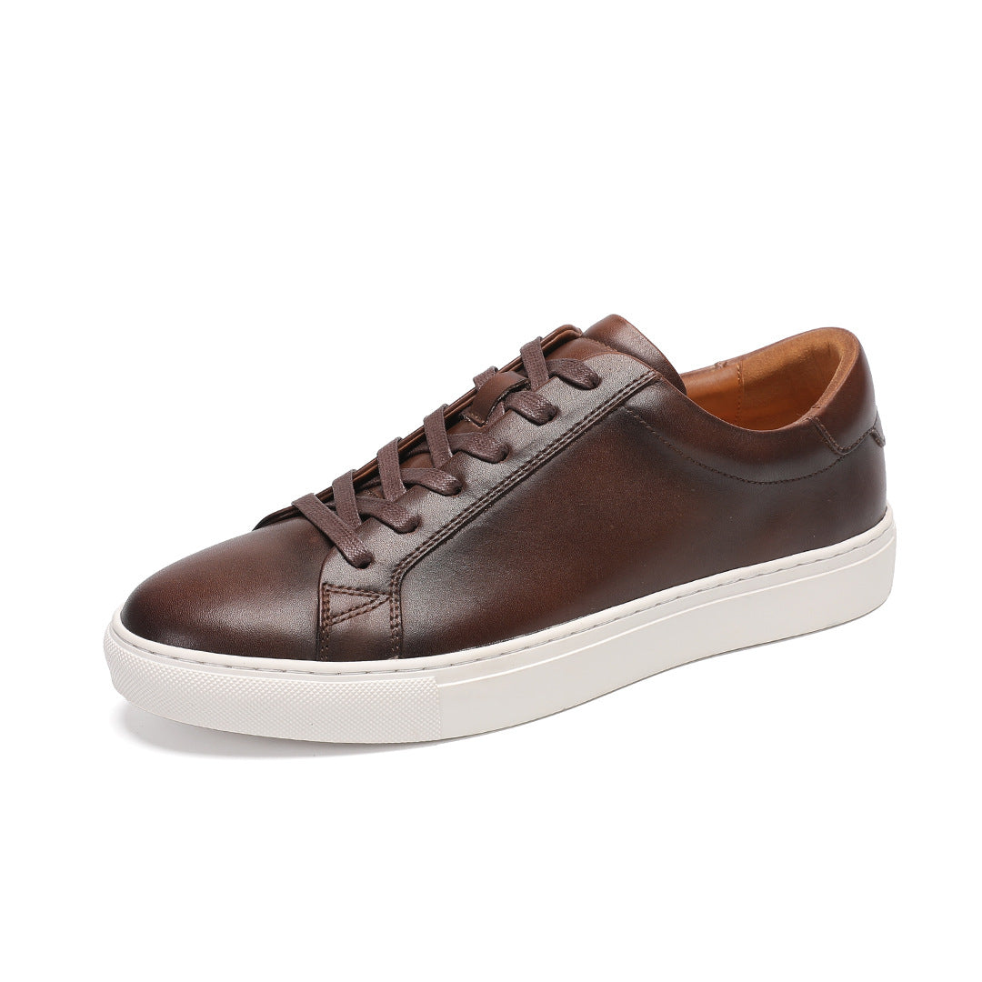 Leren Oxford-sneakers | Donkerbruin