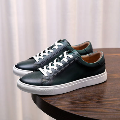 Leren Oxford-sneakers | Donkergroen