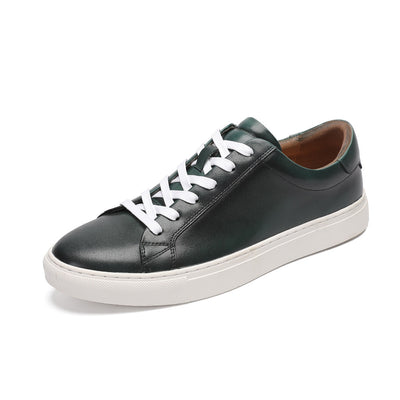 Leren Oxford-sneakers | Donkergroen