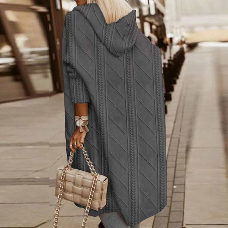 Lauren | Lange Gebreide Look Cardigan